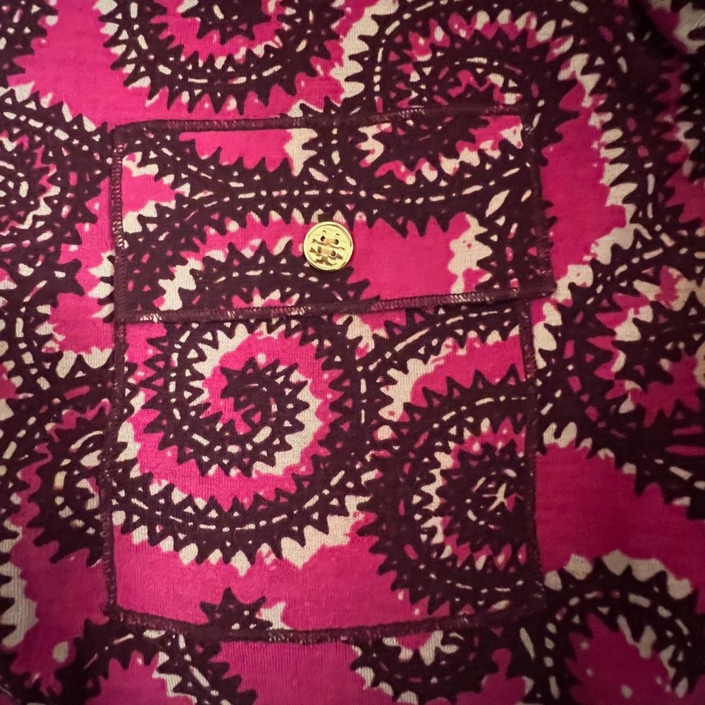 Tory Burch Multi-Pink Patterned Utility Shirt, Si… - image 3